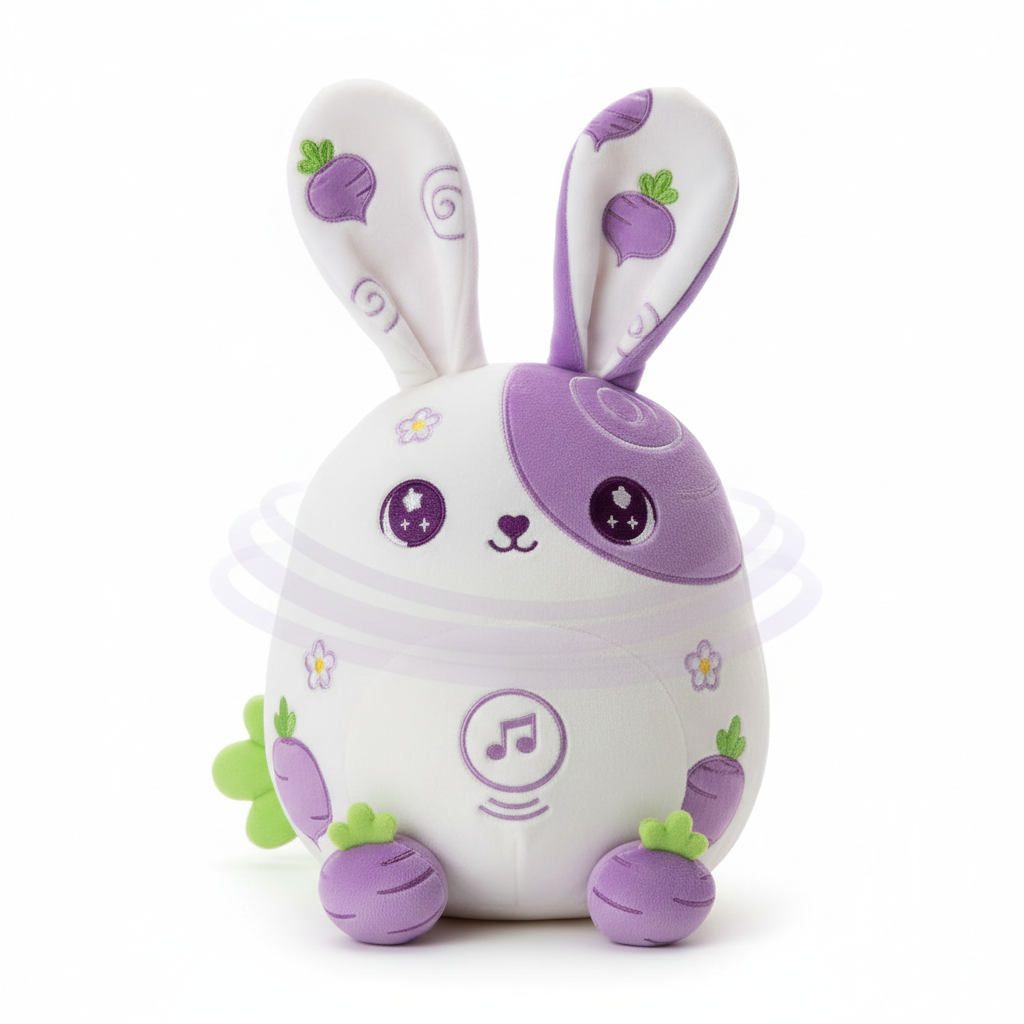 Breathing Plush Music Doll - Radish Rabbit