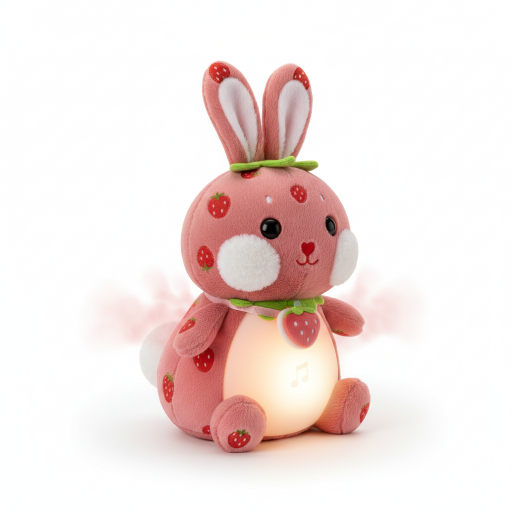 Breathing Plush Music Doll - Strawberry Rabbit